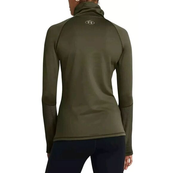 Under Armour 1381749 Women's Sz M Green Coldgear Infrared Funnel Neck Shirt - Picture 11 of 12
